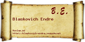 Blaskovich Endre névjegykártya